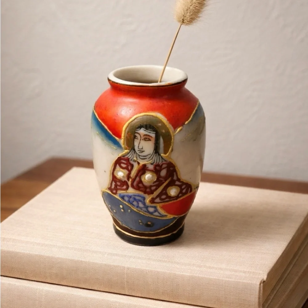 Vintage Occupied Japan Mini Moriage Vase 1940s Porcelain Collectible